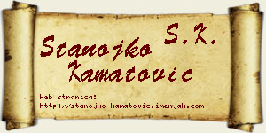 Stanojko Kamatović vizit kartica